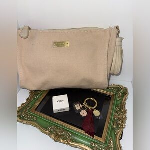 Chloe keychain and cosmetic bag